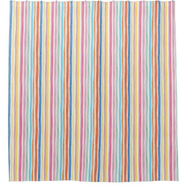Rainbow Stripe Shower Curtain (Front)
