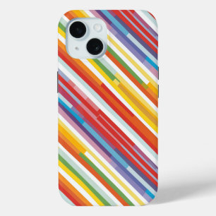 Rainbow Stripe Swirl iPhone 15 Case