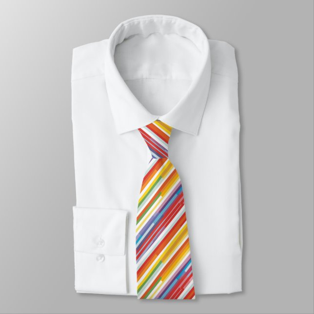 Rainbow Stripe Swirl Tie (Tied)