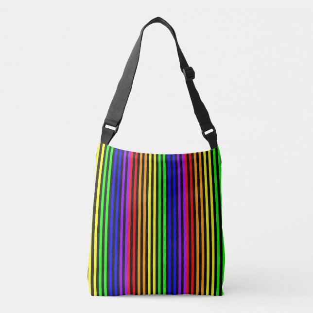 Rainbow Striped Crossbody Bag (Front)