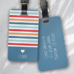 Rainbow Striped Monogram Heart  Luggage Tag<br><div class="desc">Looking for a unique and personalised gift for someone special? Check out our custom striped monogram design! Perfect for Christmas,  this luggage tag can be personalised with a monogram name of your choice. Order yours today!</div>
