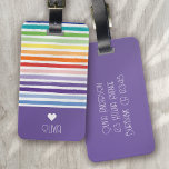 Rainbow Striped Monogram Heart  Luggage Tag<br><div class="desc">Looking for a unique and personalised gift for someone special? Check out our custom striped monogram design! Perfect for Christmas,  this luggage tag can be personalised with a monogram name of your choice. Order yours today!</div>