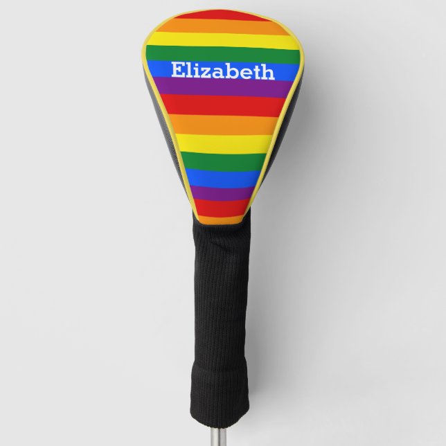 Rainbow Striped Name Golf Covers (Front)