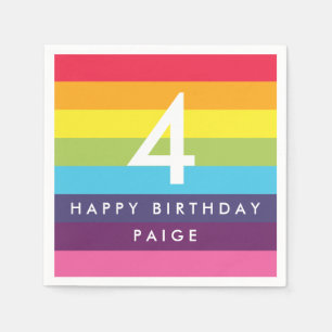 Rainbow Striped Personalised Napkins