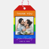 Rainbow Striped Photo LGBTQ Couple Wedding