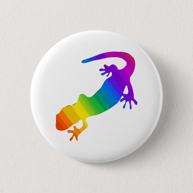 Rainbow Striped Salamander 6 Cm Round Badge (Front)