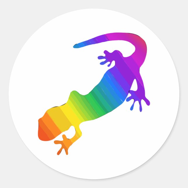 Rainbow Striped Salamander Classic Round Sticker (Front)