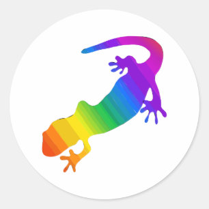 Rainbow Striped Salamander Classic Round Sticker