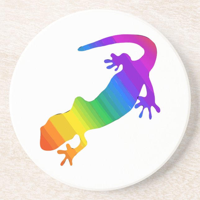 Rainbow Striped Salamander Coaster (Front)