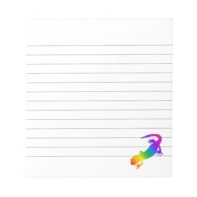 Rainbow Striped Salamander Lined Notepad (Front)