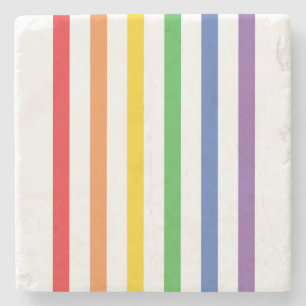 Rainbow Striped Stone Coaster