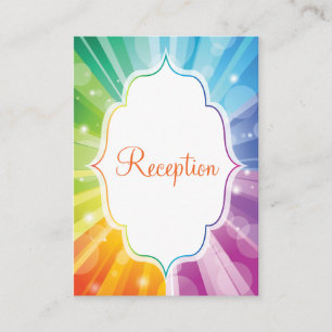 Rainbow Striped Sunburst Reception Enclosure Card