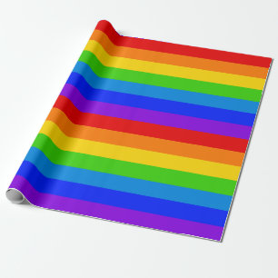Rainbow Stripes 7 Colours Continuous Roll Seamless Wrapping Paper