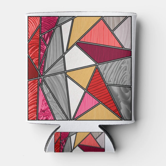 Rainbow Stripes Abstract Design Can Cooler (Front)