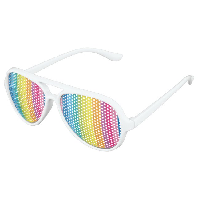 Rainbow Stripes Aviator Sunglasses (Angled)