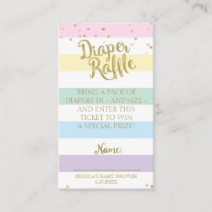 Rainbow Stripes Baby Shower Diaper Raffle Insert