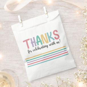 Rainbow Stripes Baby Shower Thanks Favour Bags