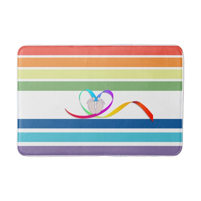 Rainbow Stripes Bath Mat (Front)