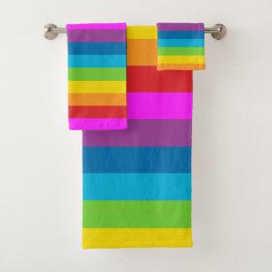 Rainbow Stripes Bath Towel Set