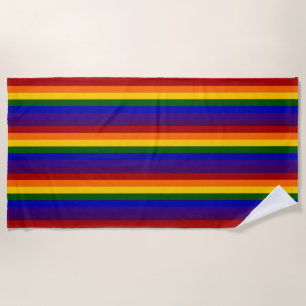 Rainbow Stripes Beach Towel