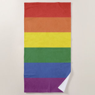 Rainbow stripes beach towel