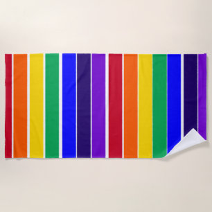 Rainbow Stripes  Beach Towel