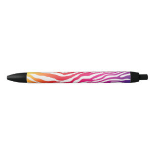 Rainbow Stripes Black Ink Pen