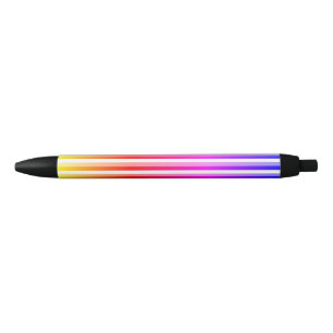 Rainbow Stripes Black Ink Pen