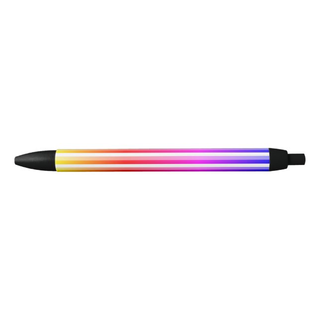 Rainbow Stripes Black Ink Pen (Front)