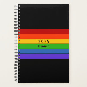 Rainbow Stripes Black  Planner