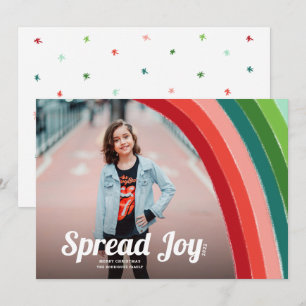 Rainbow Stripes Bright Colours Photo Christmas Holiday Card