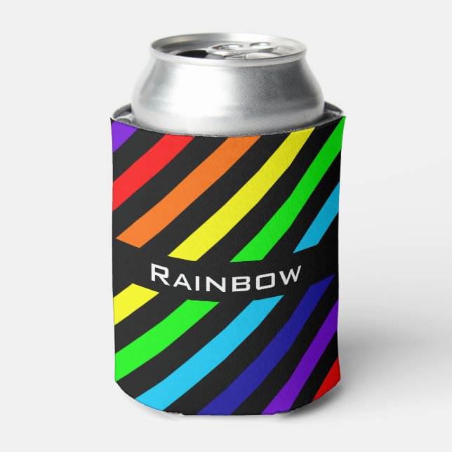 Rainbow Stripes Can Cooler (Can Front)