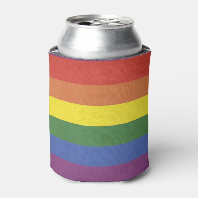 Rainbow stripes can cooler (Can Front)