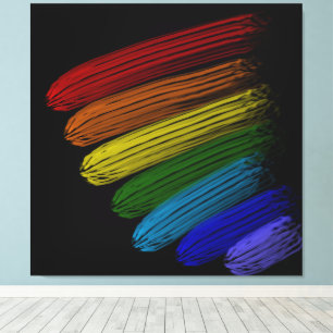 Rainbow stripes canvas print