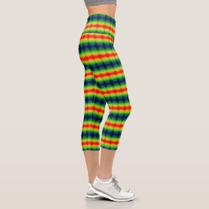 Rainbow Stripes Capri Leggings