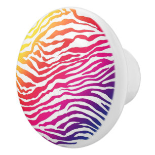 Rainbow Stripes Ceramic Knob