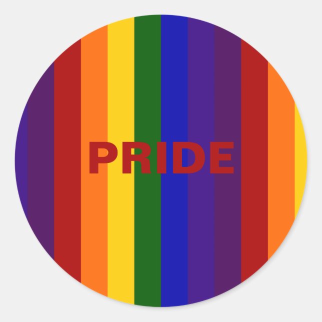 Rainbow Stripes Classic Round Sticker (Front)