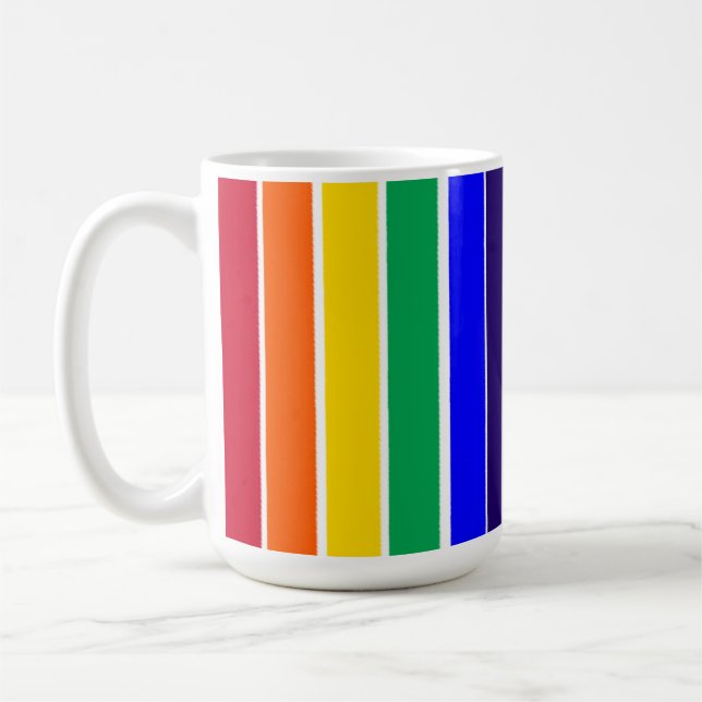 Rainbow Stripes  Coffee Mug (Left)