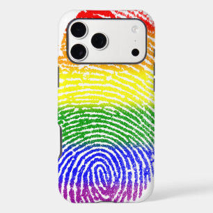 Rainbow Stripes Coloured Fingerprint iPhone Case