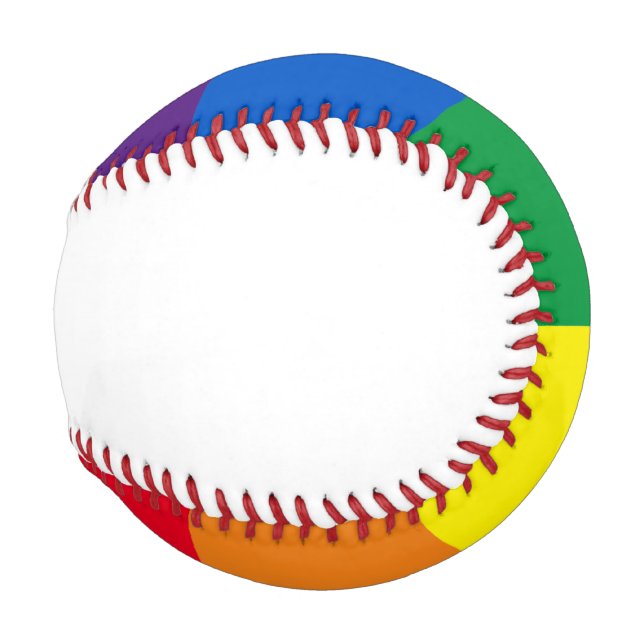 Rainbow stripes colours Lgbt gay flag Baseball (Back Left)