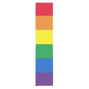 Rainbow stripes colours Lgbt gay flag Short Table Runner