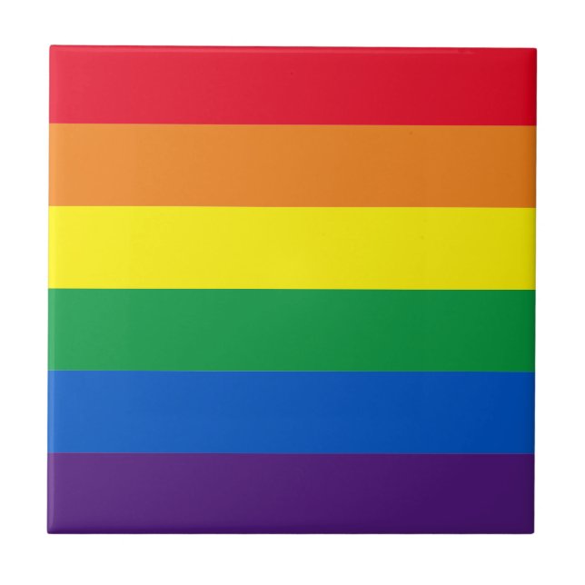 Rainbow stripes colours Lgbt gay flag Tile (Front)