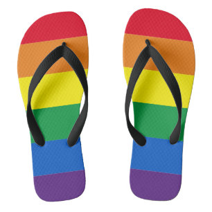 Rainbow stripes colours Lgbt Lgbtq gay flag Flip Flops