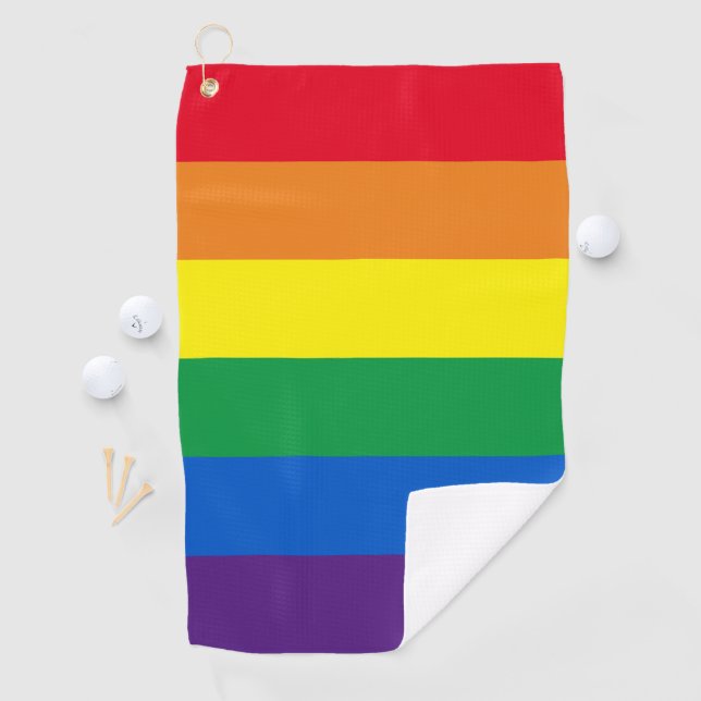 Rainbow stripes colours Lgbt Lgbtq gay flag Golf Towel (InSitu)