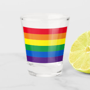 Rainbow stripes colours Lgbt Lgbtq gay flag Shot Glass