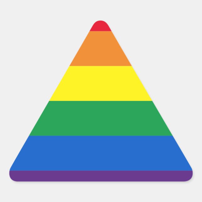 Rainbow stripes colours Lgbt Lgbtq gay flag Triangle Sticker (Front)