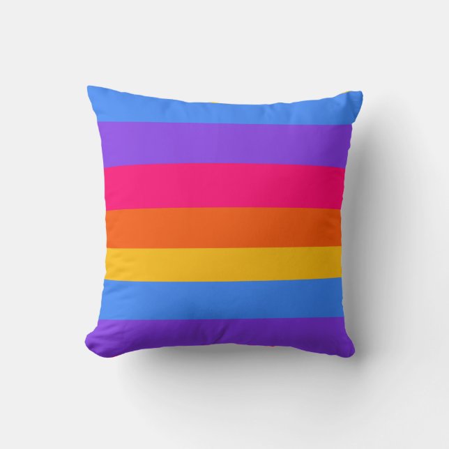 Rainbow Stripes Cushion (Front)