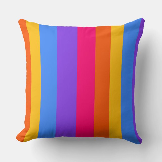 Rainbow Stripes Cushion (Front)
