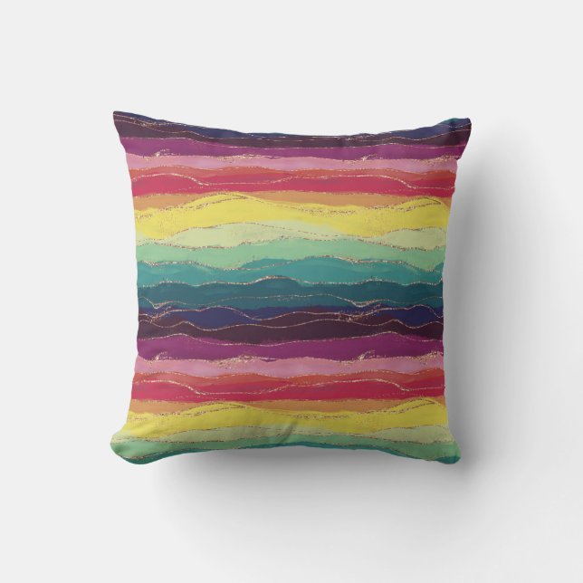 Rainbow Stripes  Cushion (Front)