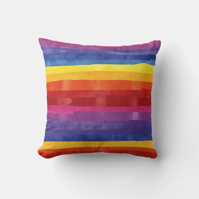 Rainbow Stripes Cushion (Front)